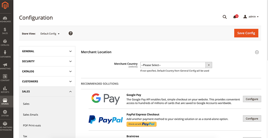 Magento 2 Admin Panel Payments Configuration